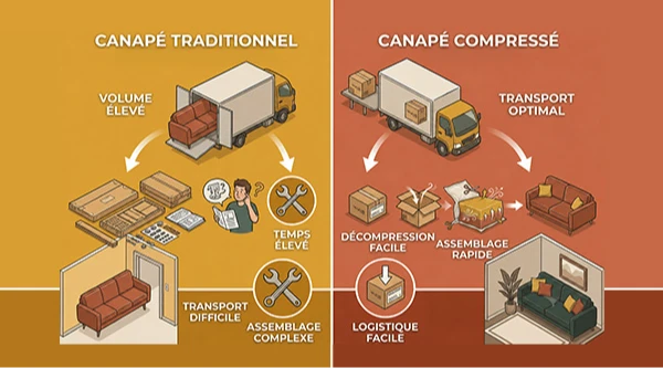 Canapé compressé vs. canapé traditionnel: lequel choisir en 2026 ?