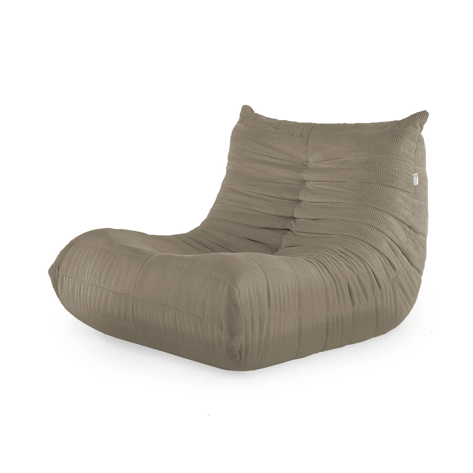 Fauteuil en velours côtelé taupe