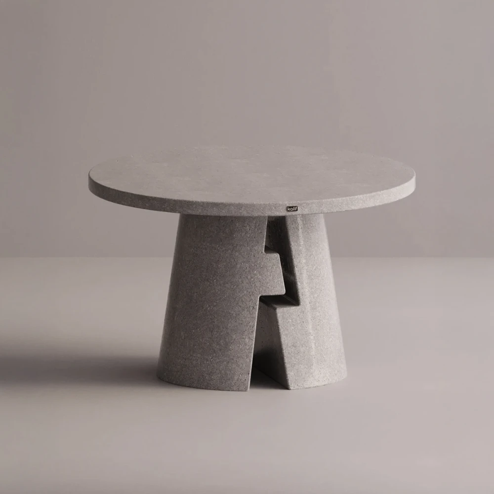 Table à manger en béton - gris - 120x120 cm