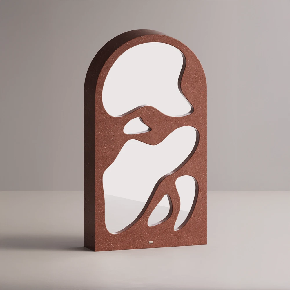 Miroir en béton bordeau - 99x180 cm
