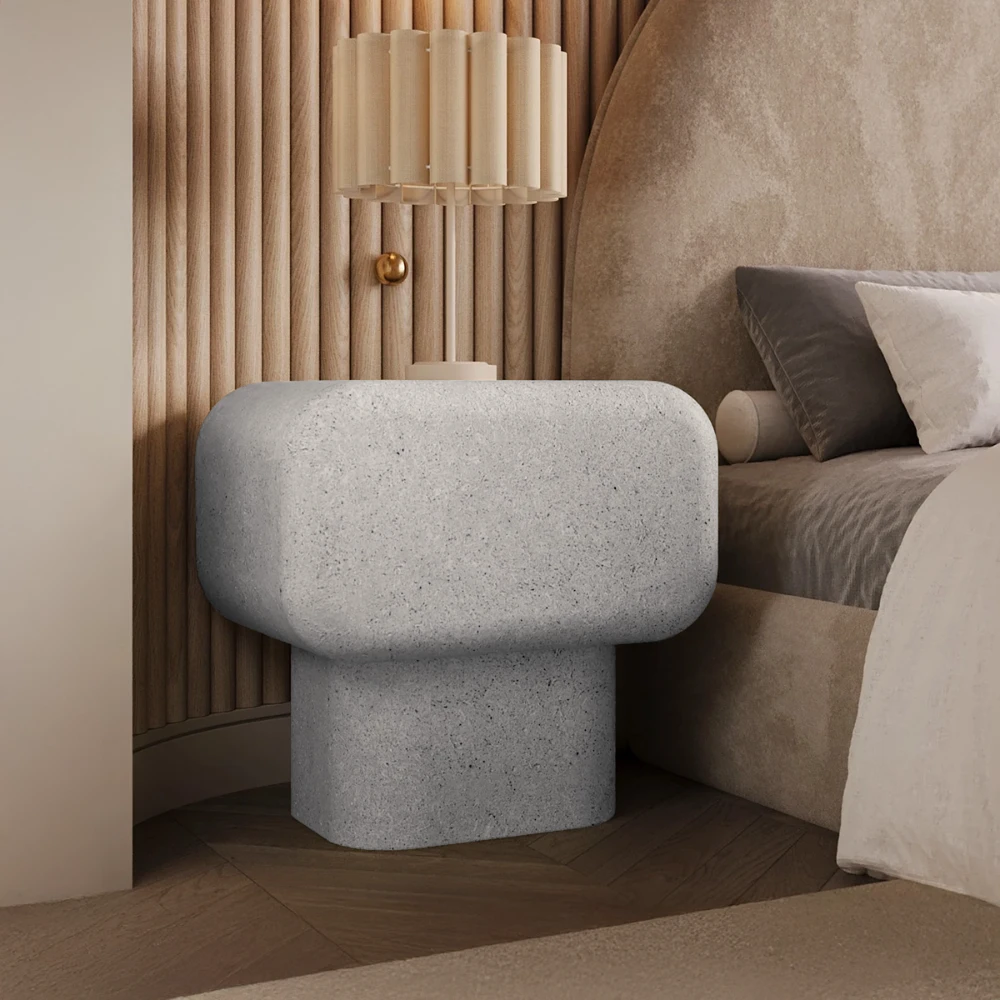 Table de chevet béton ultra-léger - blanc