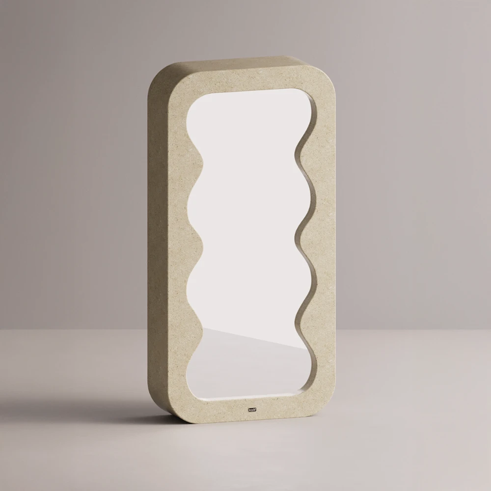 Miroir en béton ultra-léger - jaune - 90x180 cm