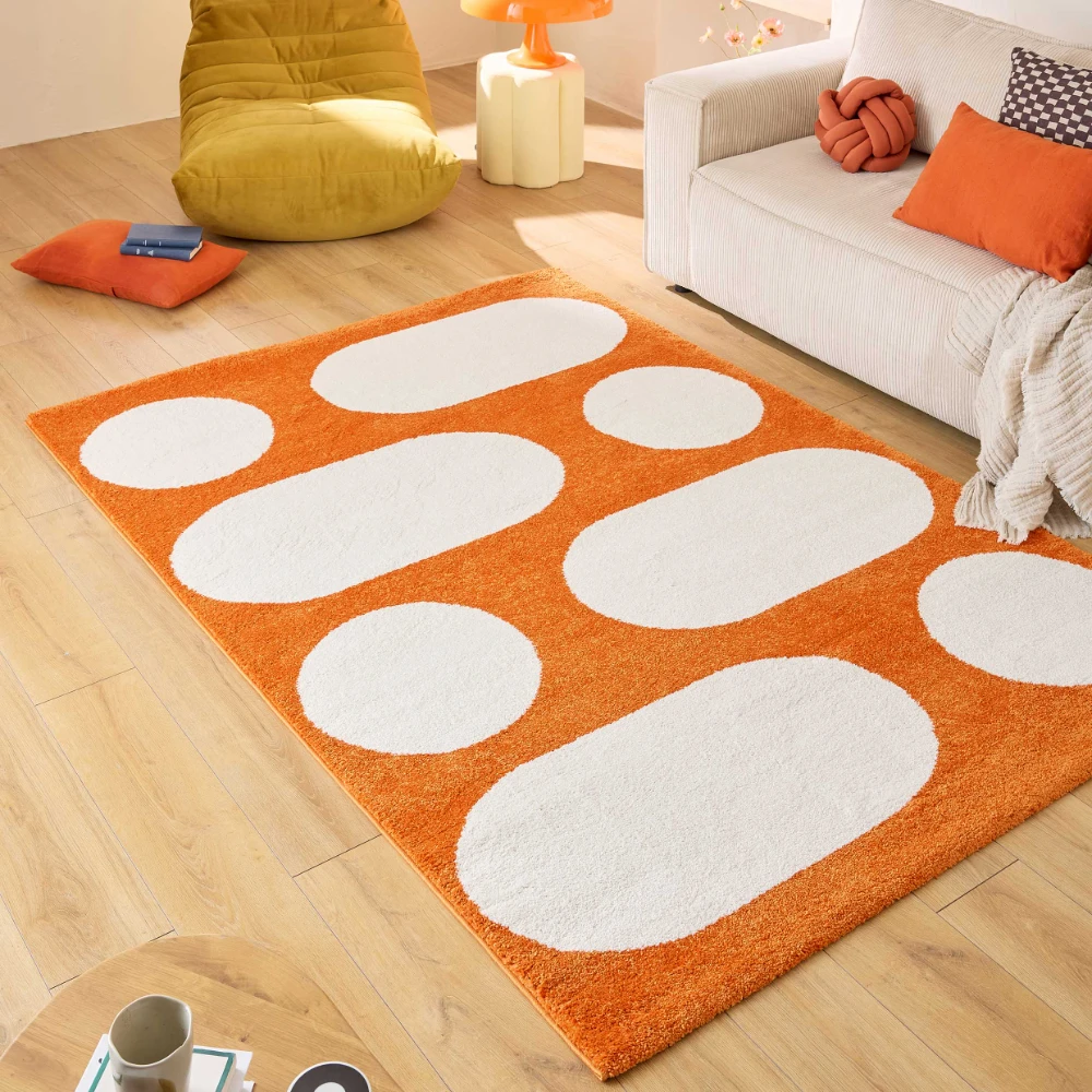 Tapis style rétro années 70 - Orange - 160x230 cm