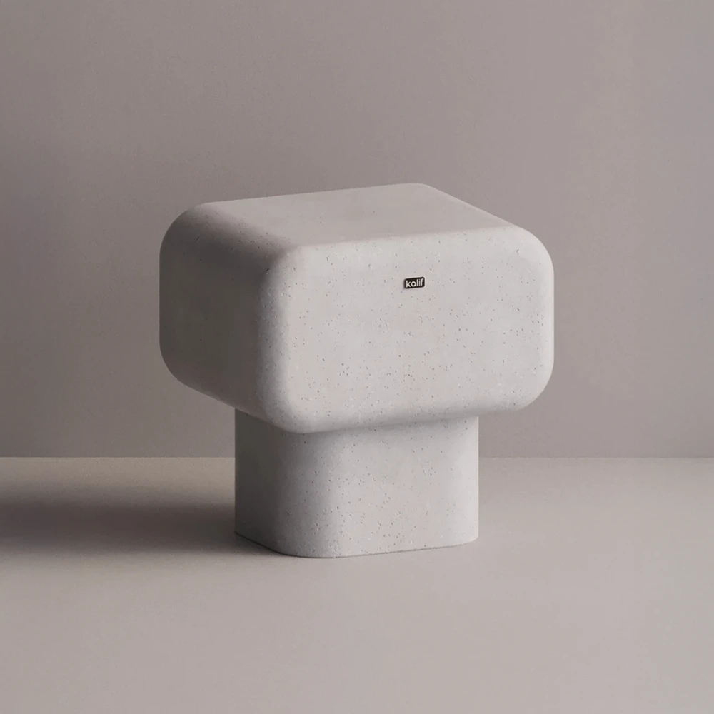 Table de chevet béton ultra-léger - blanc