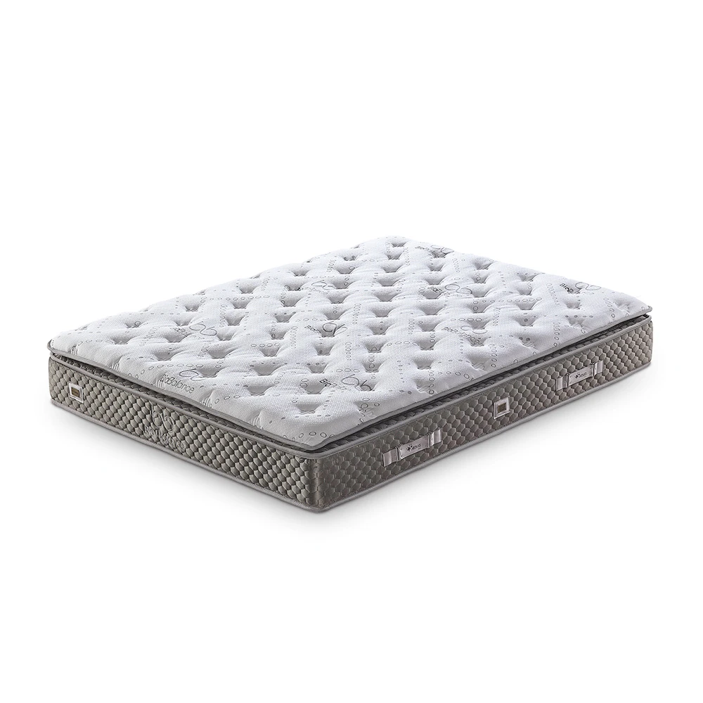 Matelas hybride mémoire de forme ressort ensaché 160x200cm épaisseur 30cm avec surmatelas