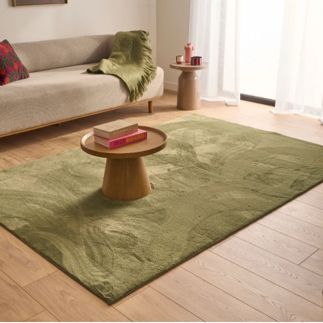 Tapis uni doux à poils courts - Vert - 160x230 cm