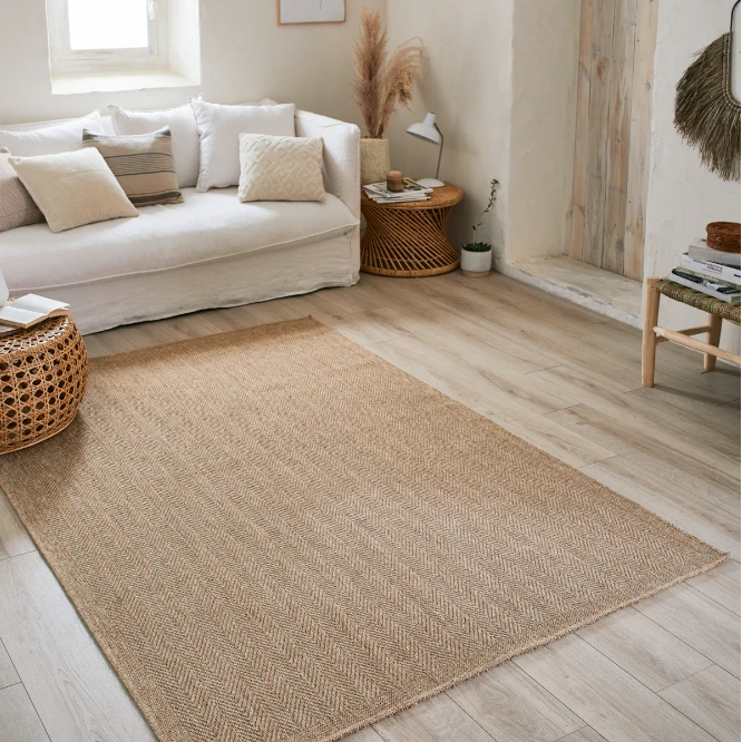Tapis intérieur et extérieur aspect jute naturel - Beige - 160x230 cm