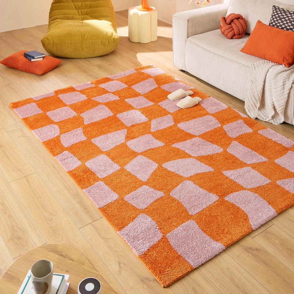 Tapis style retro année 70 - Orange - 160x230 cm