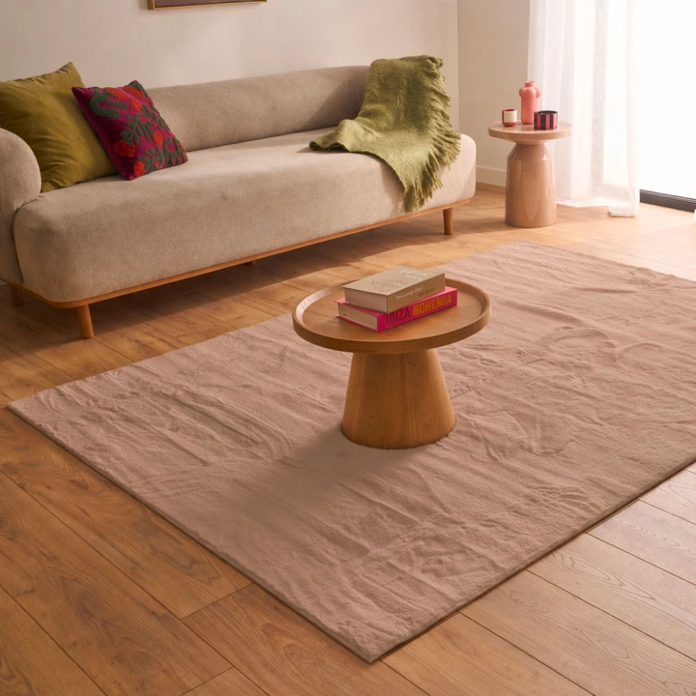 Tapis uni doux à poils courts - Taupe - 160x230 cm