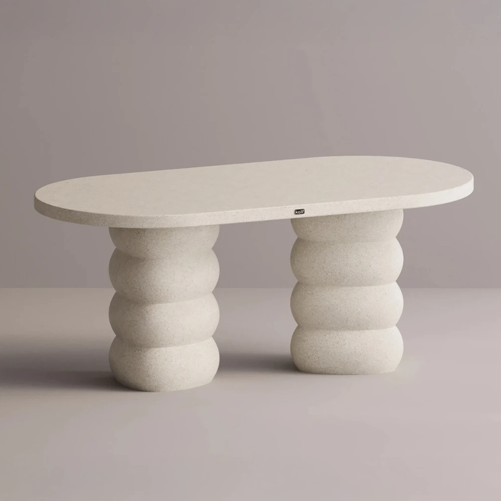 Table à manger en béton en forme squircle - 180x90cm