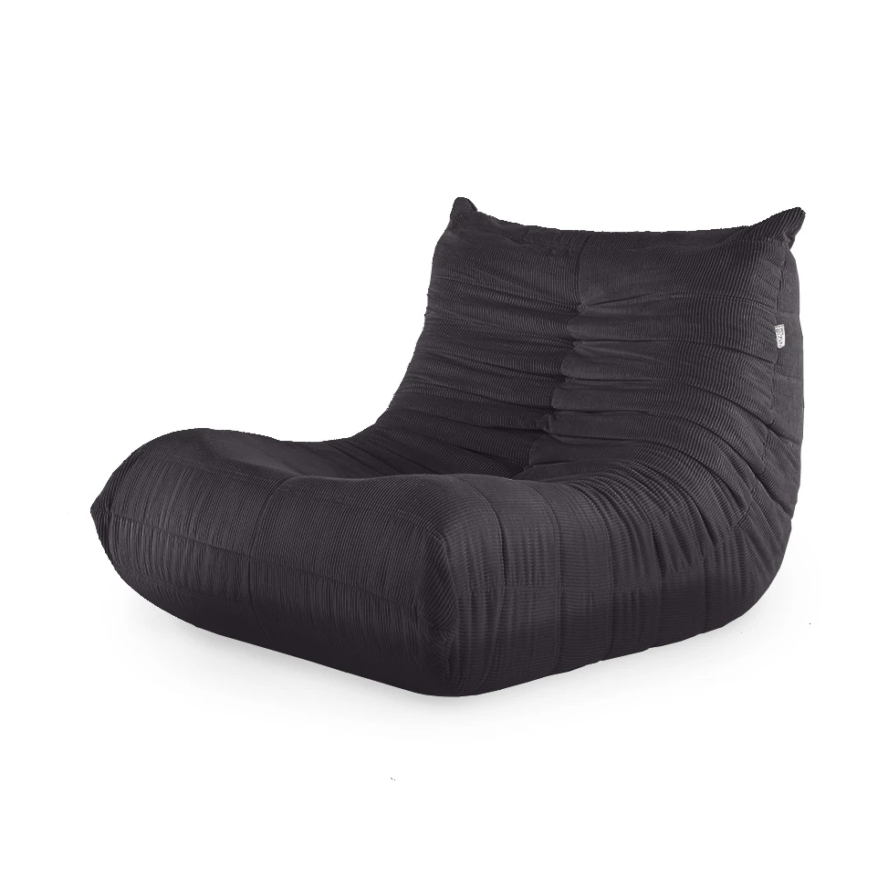 Fauteuil en velours côtelé anthracite