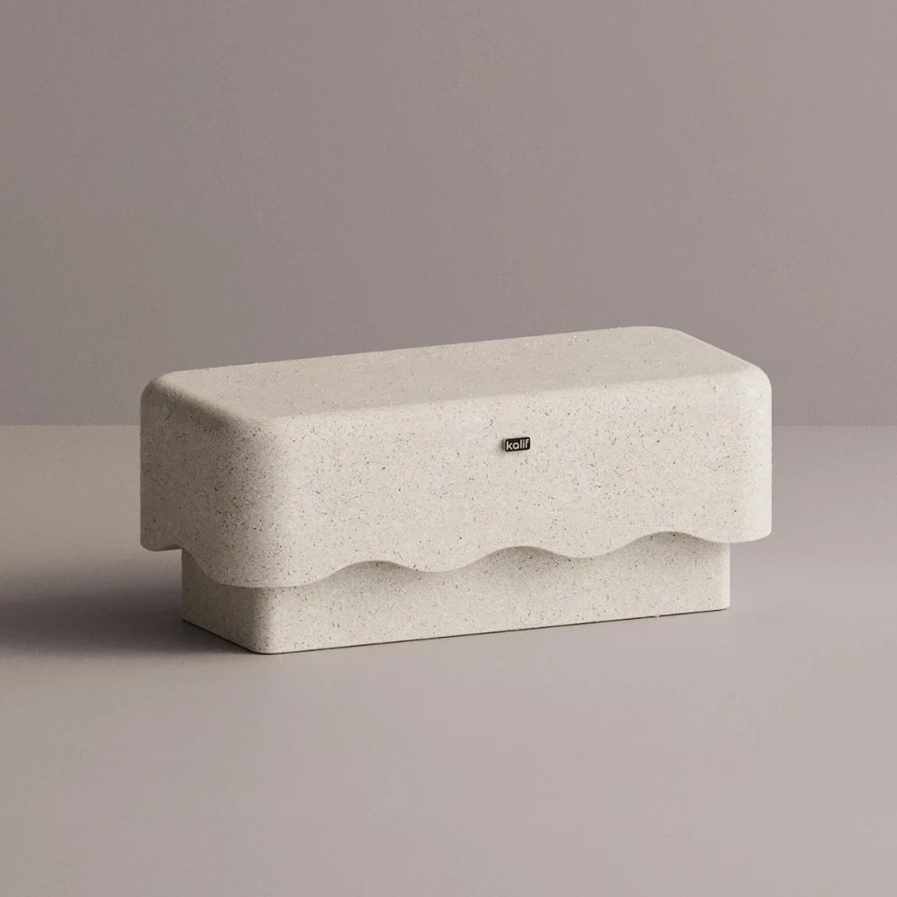 Table basse béton - créme - 88x41 cm