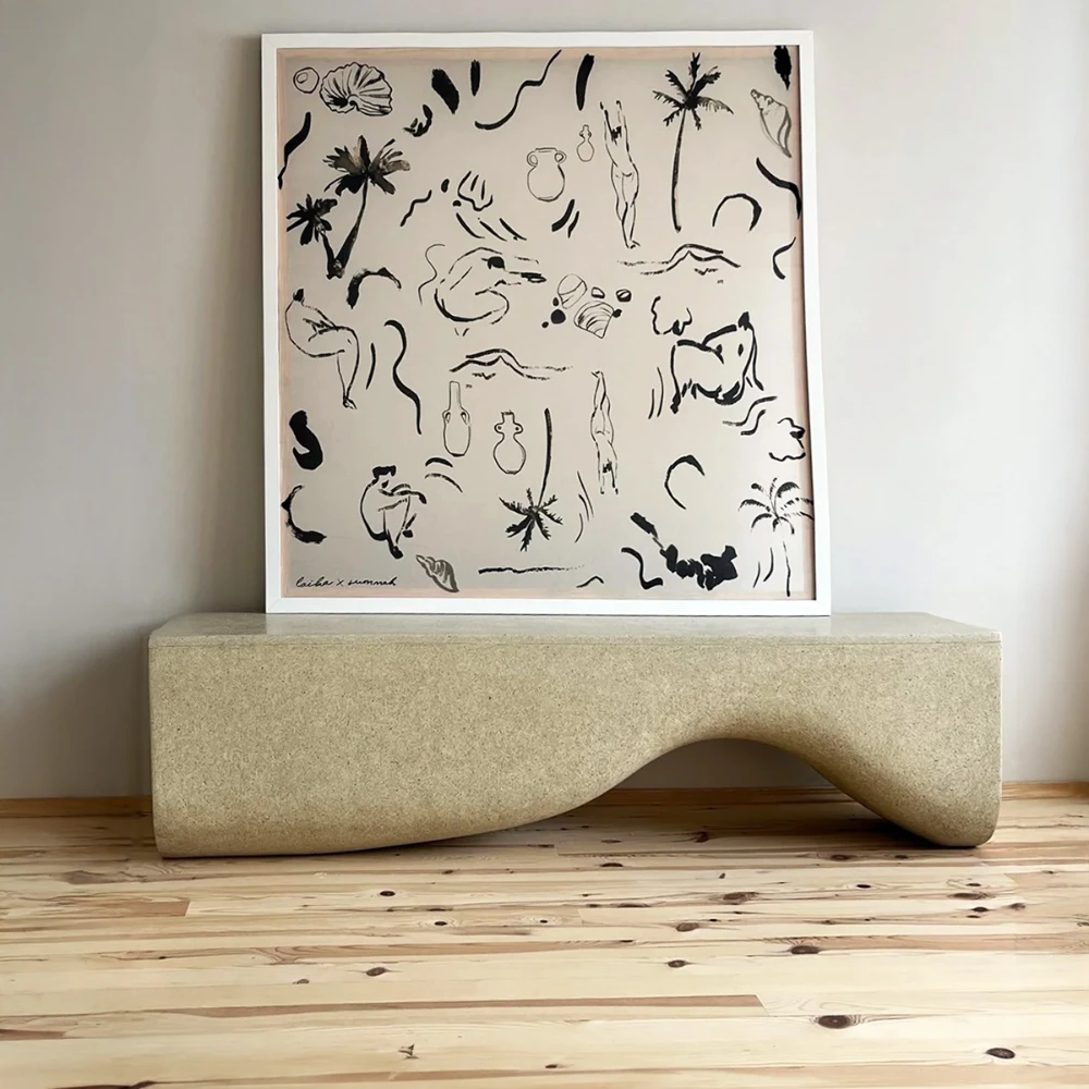 Buffet en béton crème - 185x145 cm