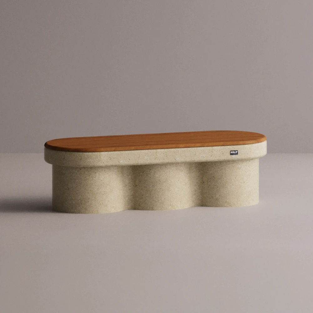 Banc en béton ultra-léger design moderne - 145x55 cm