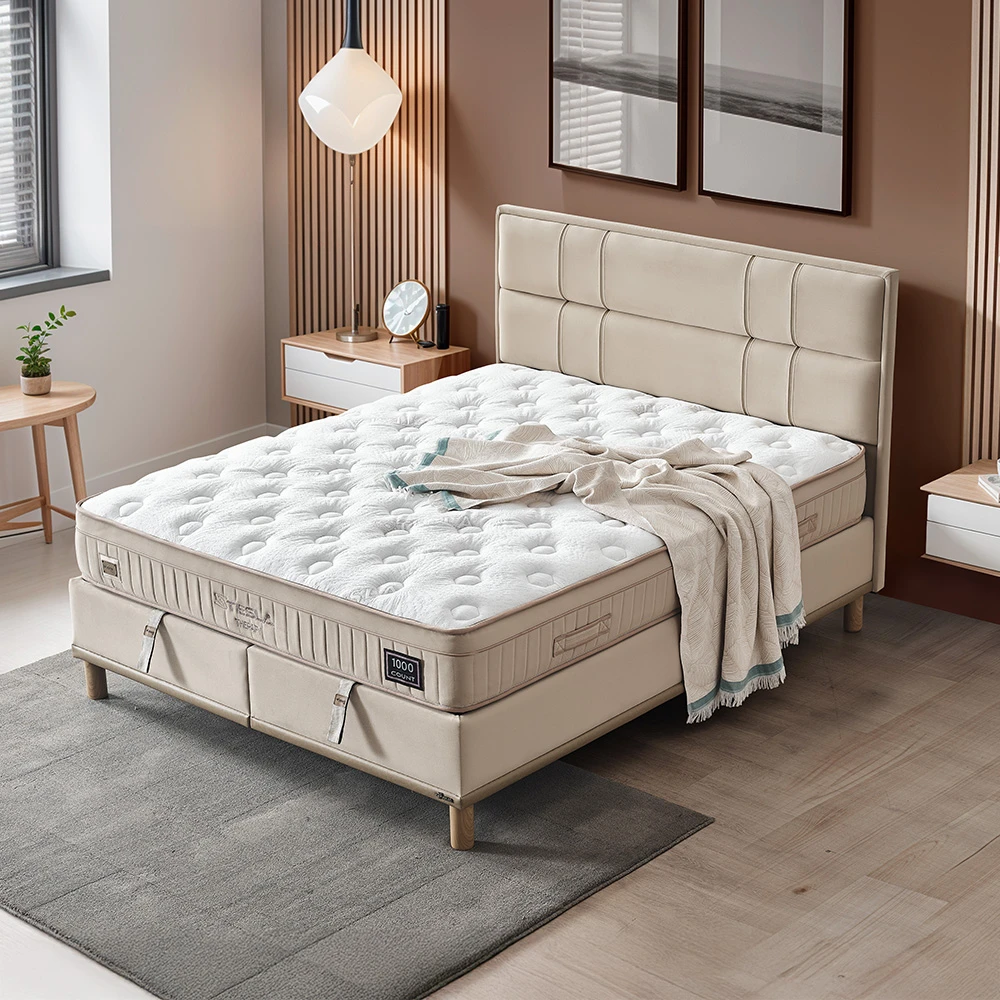 Matelas hybride mémoire de forme ressort ensaché 160x200cm épaisseur 28cm