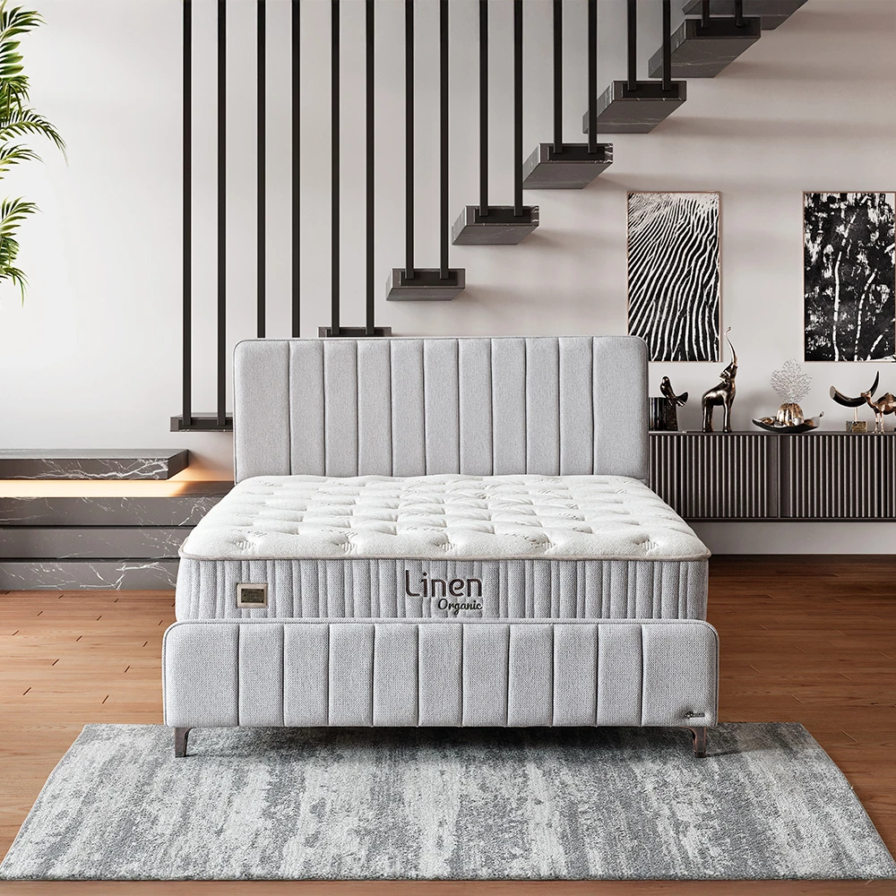 Lit en tissu gris 160x200cm